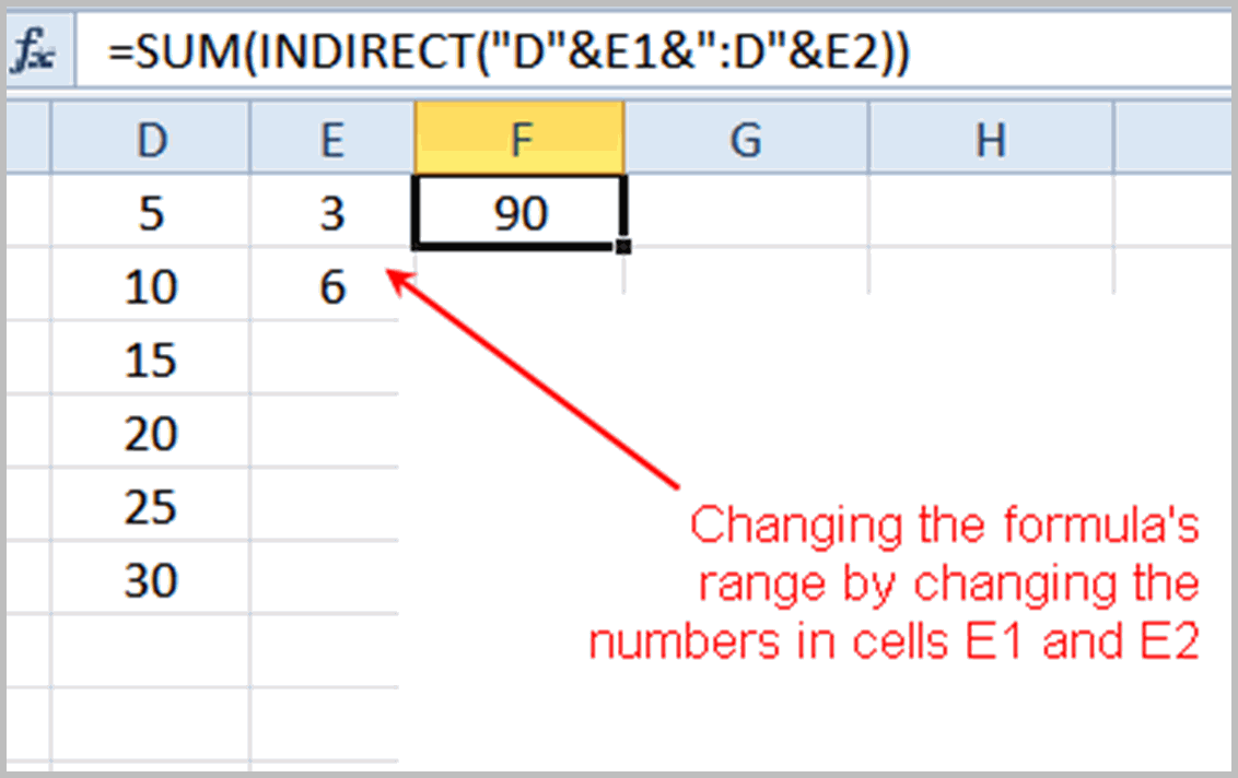 Alterar dinamicamente o intervalo da fórmula no Excel