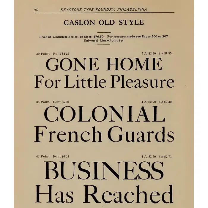 Fonte Caslon Old Style