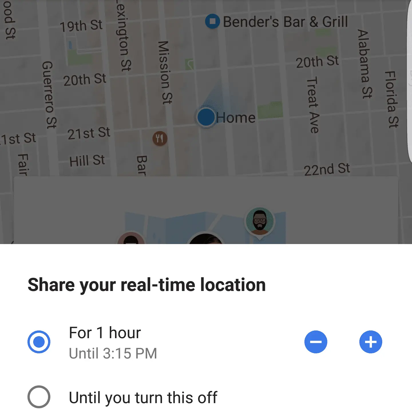 Captura de tela do google maps