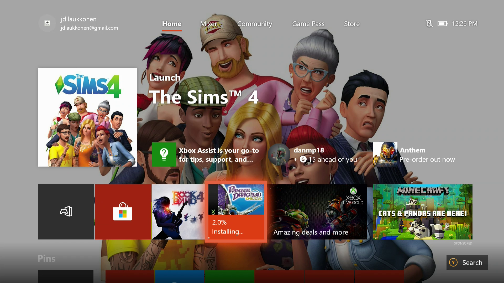Uma captura de tela de um download de compatibilidade com versões anteriores do Xbox One em andamento.