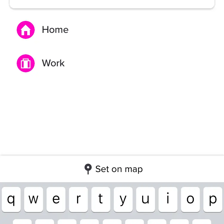 Captura de tela da tela de entrega no aplicativo Lyft