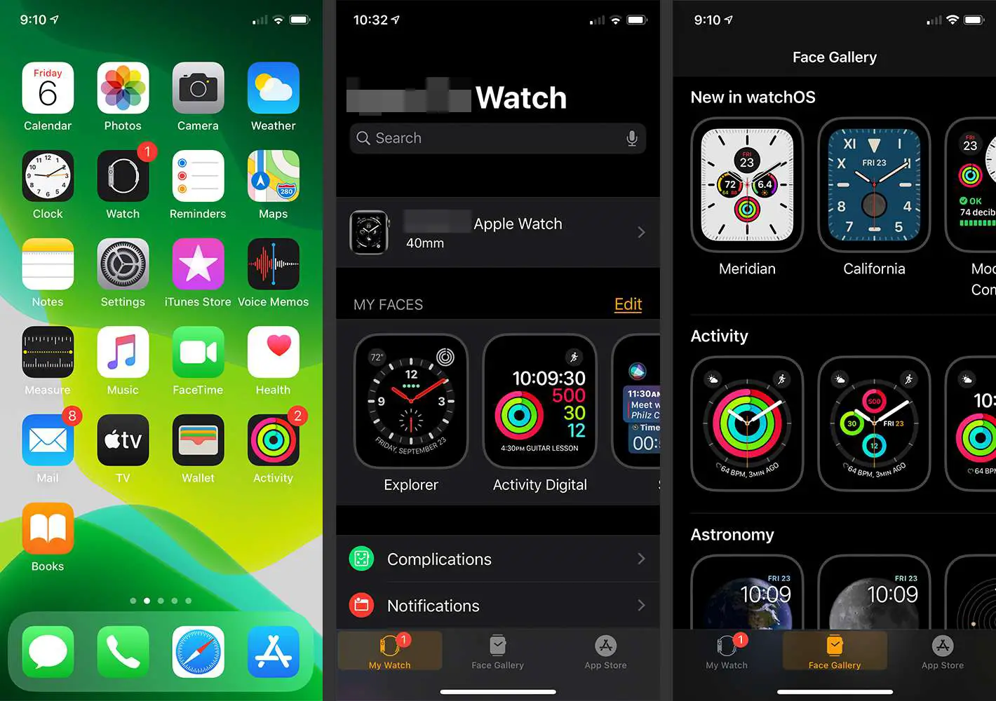 iPhone Watch app Face Gallery