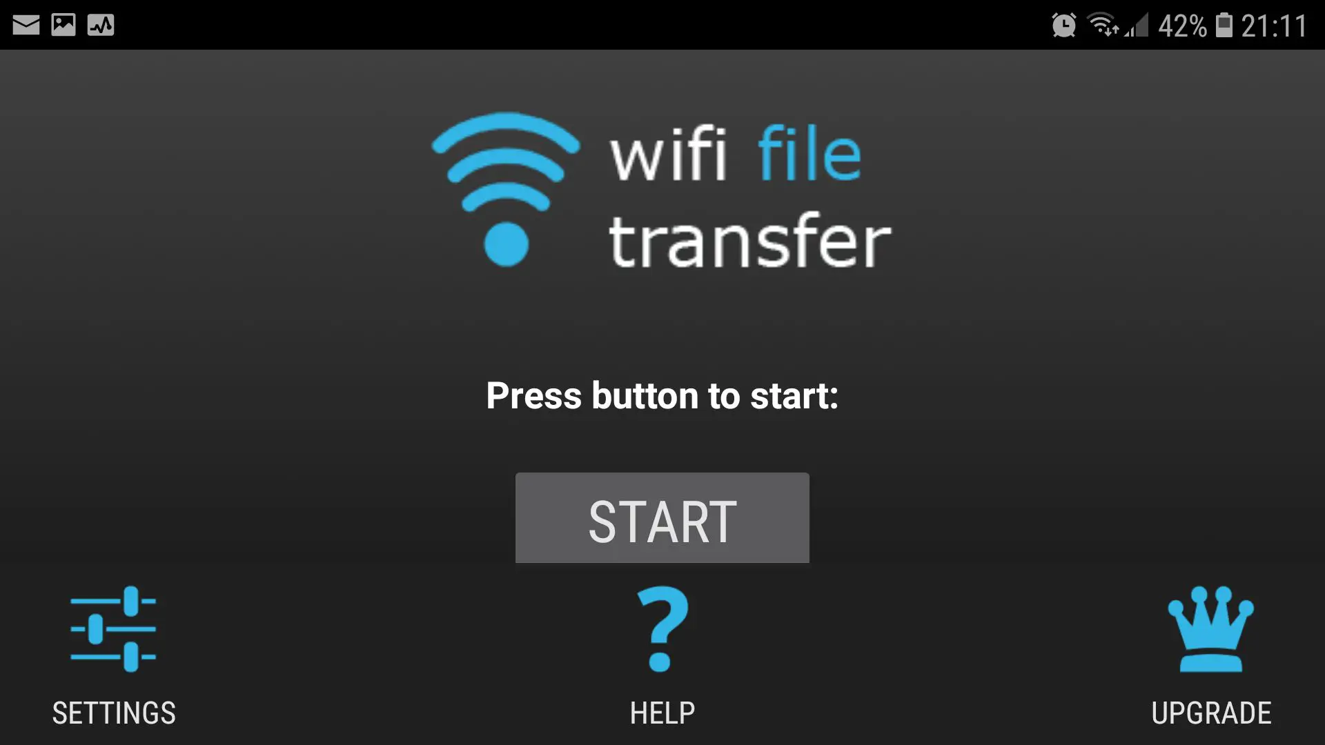 Captura de tela da transferência de arquivos WiFi para Android