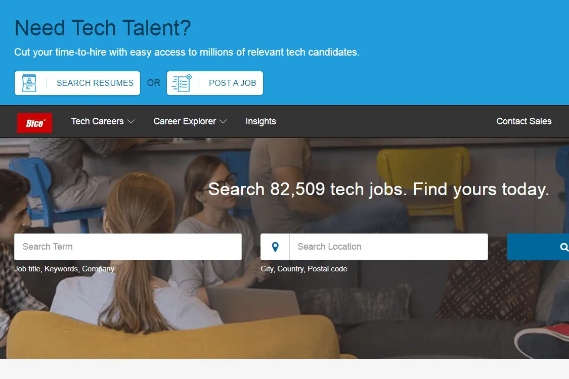 Site de busca de empregos de dados