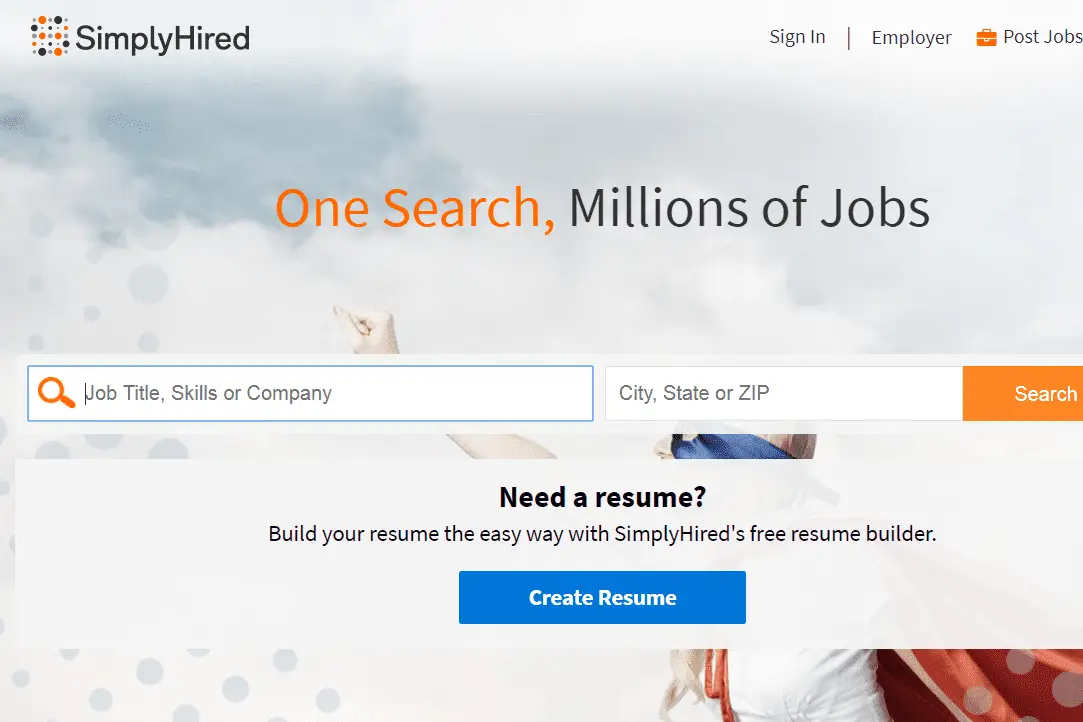 Motor de busca de empregos SimplyHired