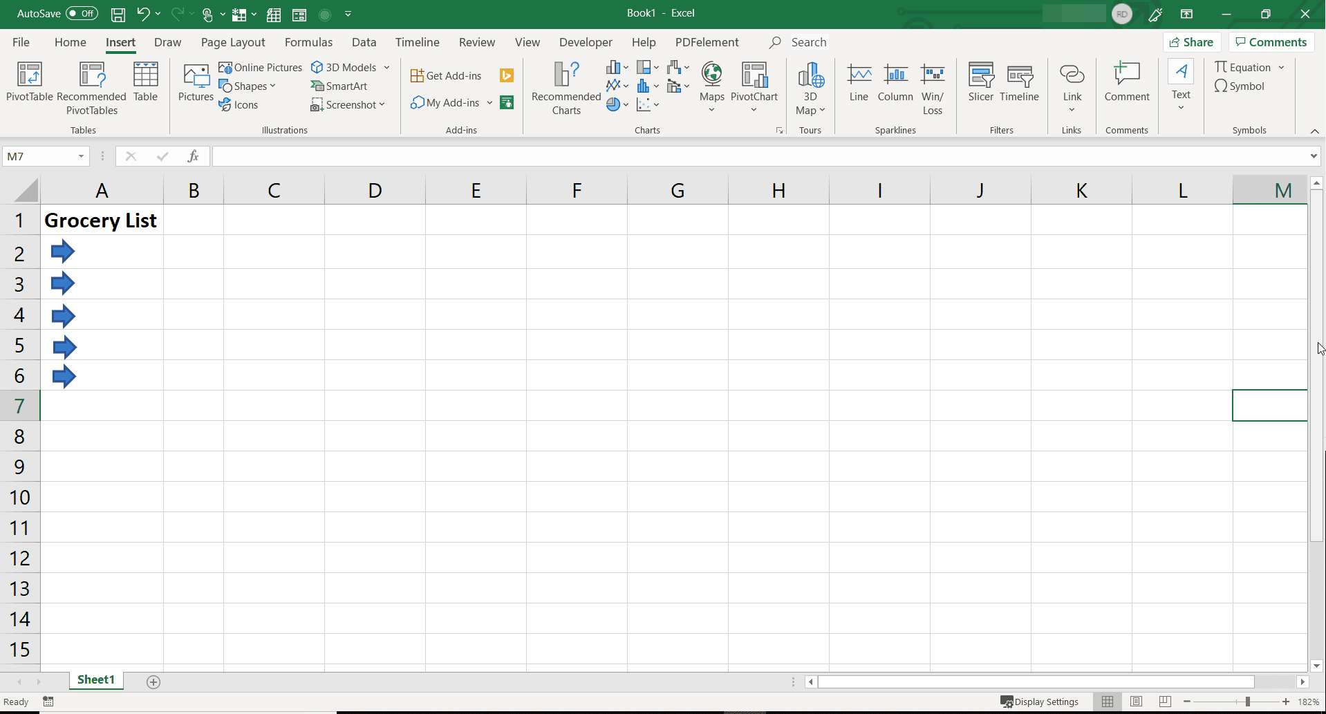 Duplicando pontos de bala no Excel