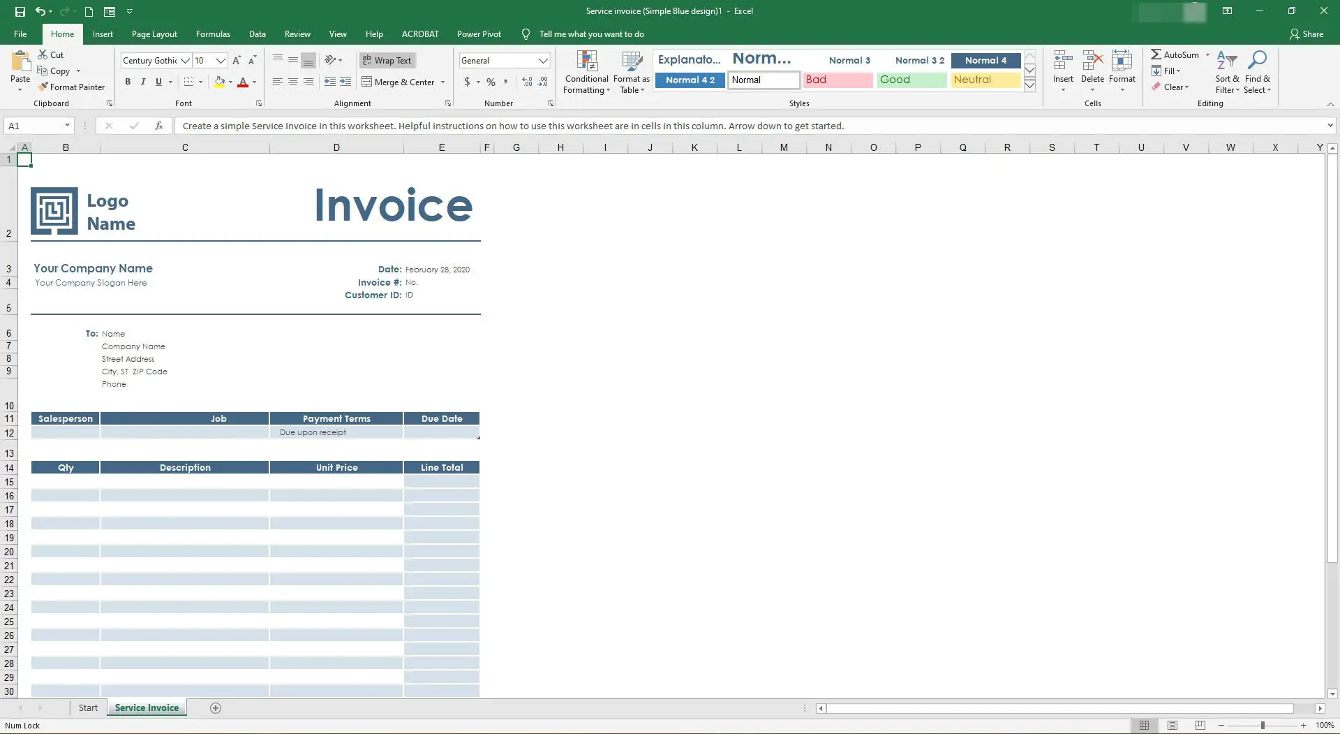 Uma planilha do Excel.