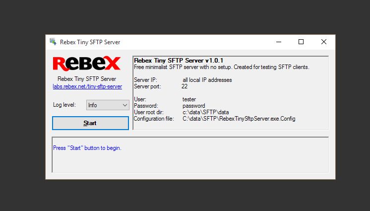 Servidor Rebex Tiny FTP