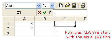 Fórmulas de planilha do MS Works