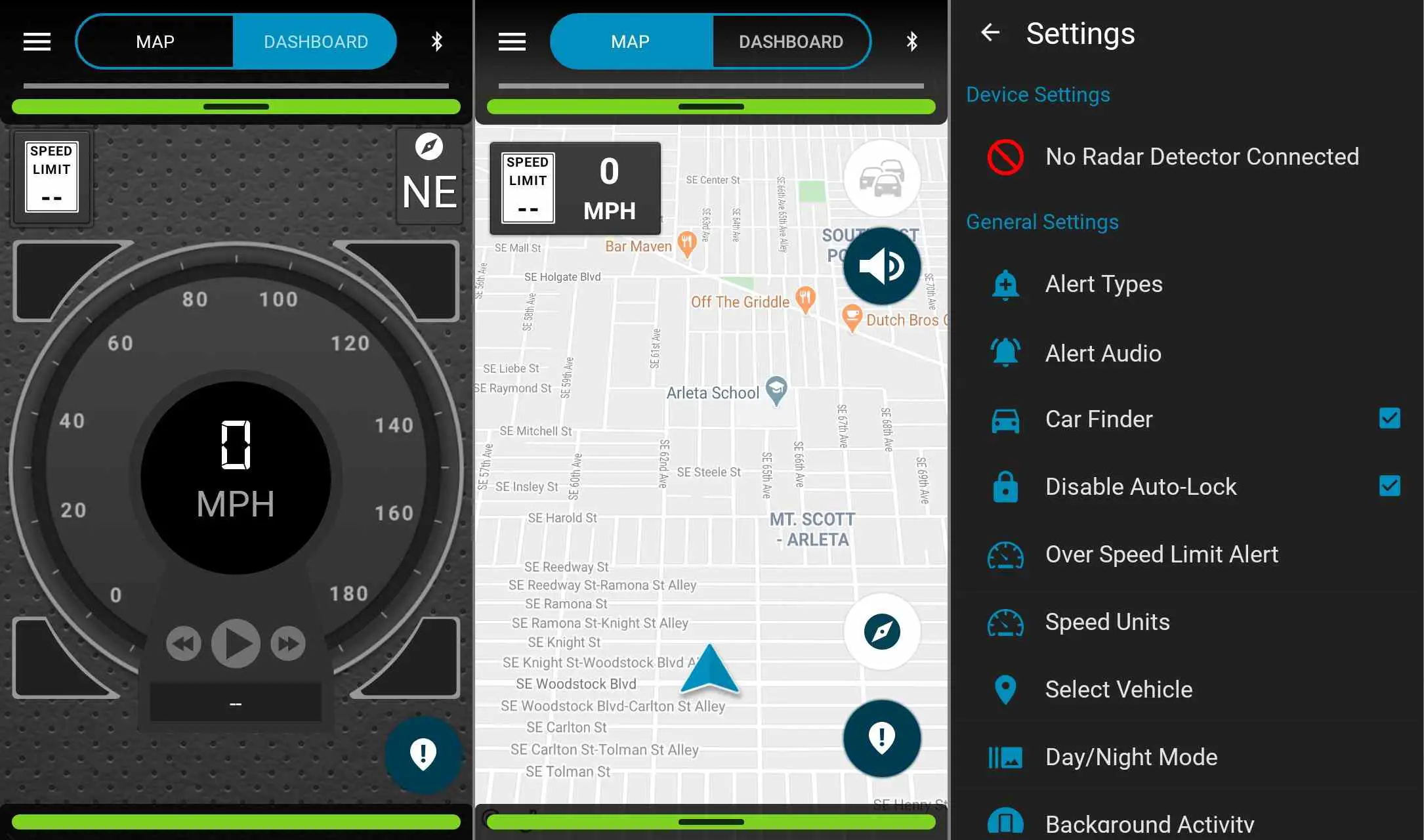 Aplicativo de radar Escort Live para Android