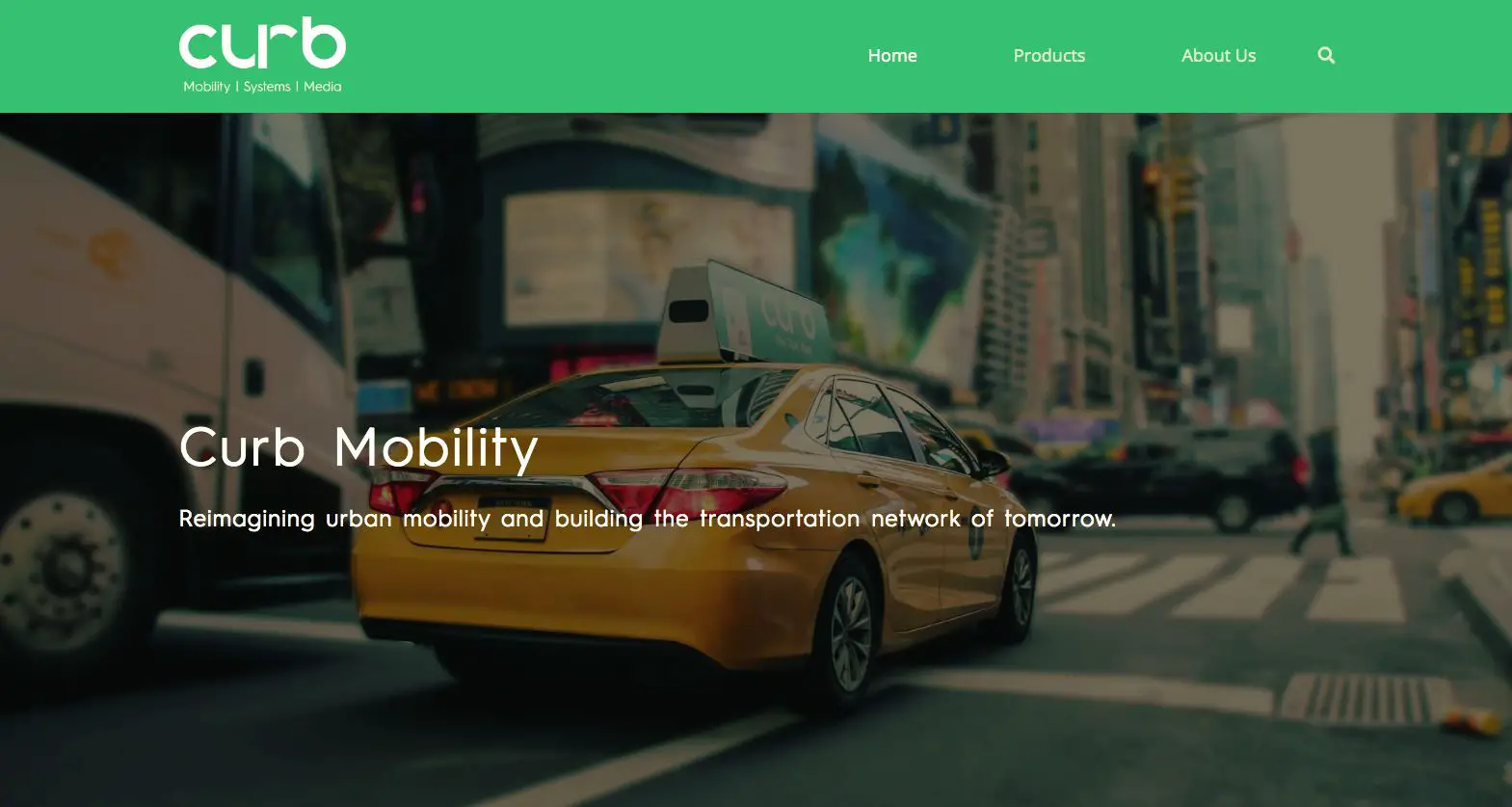 Página inicial do app Curb taxi