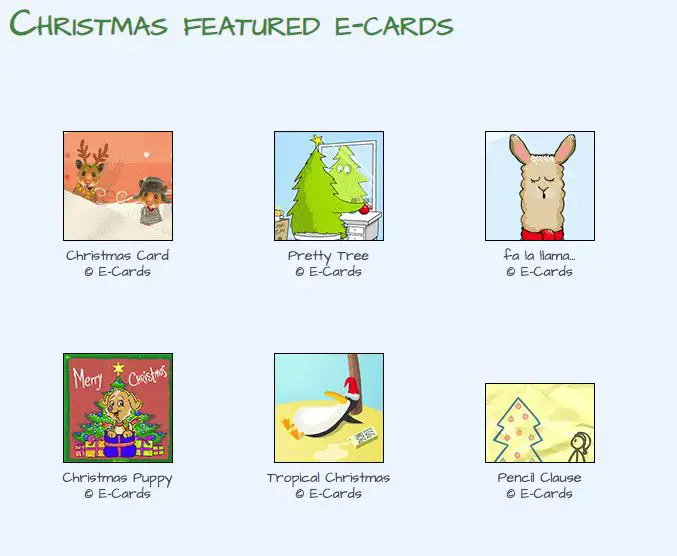 E-Cards - Cartões eletrônicos de Natal