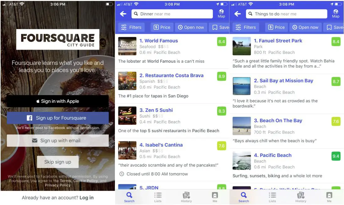 Aplicativo Foursquare City Guide