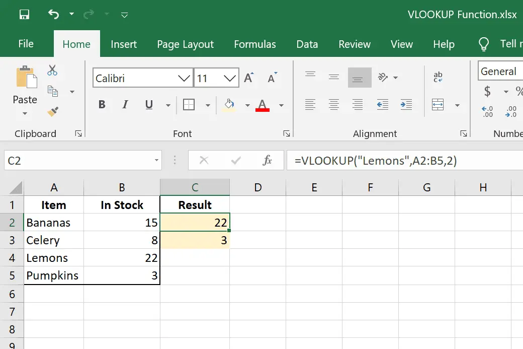 Exemplos de VLOOKUP no Excel