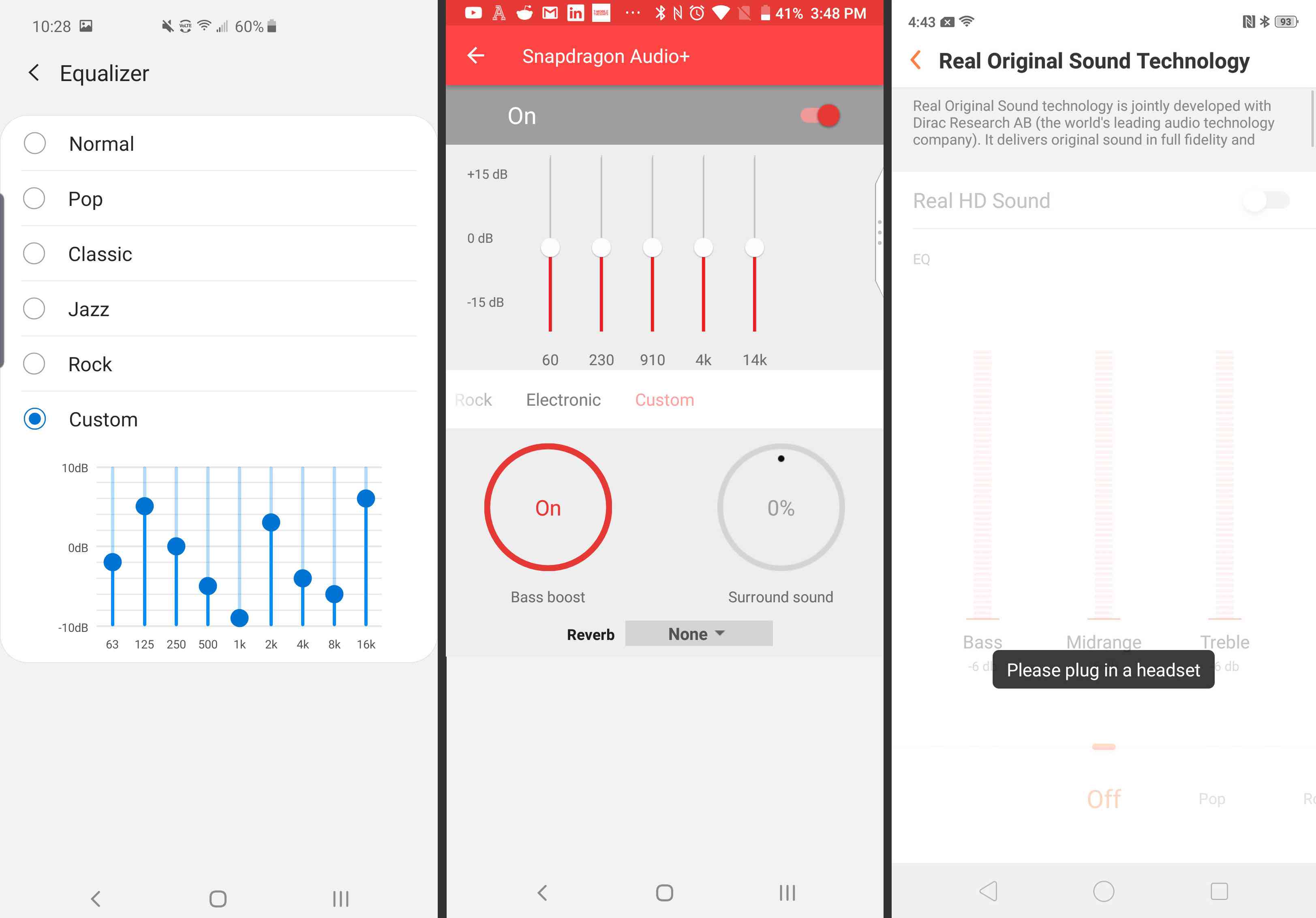 Três maneiras que seu Android pode mostrar as configurações do equalizador