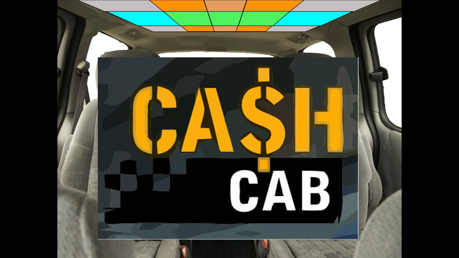 Tela de abertura do modelo Cash Cab PowerPoint.
