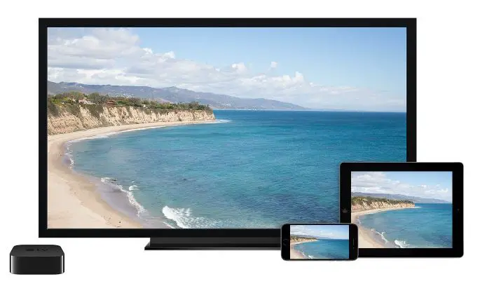 Apple TV espelhando a tela do iPhone e iPad