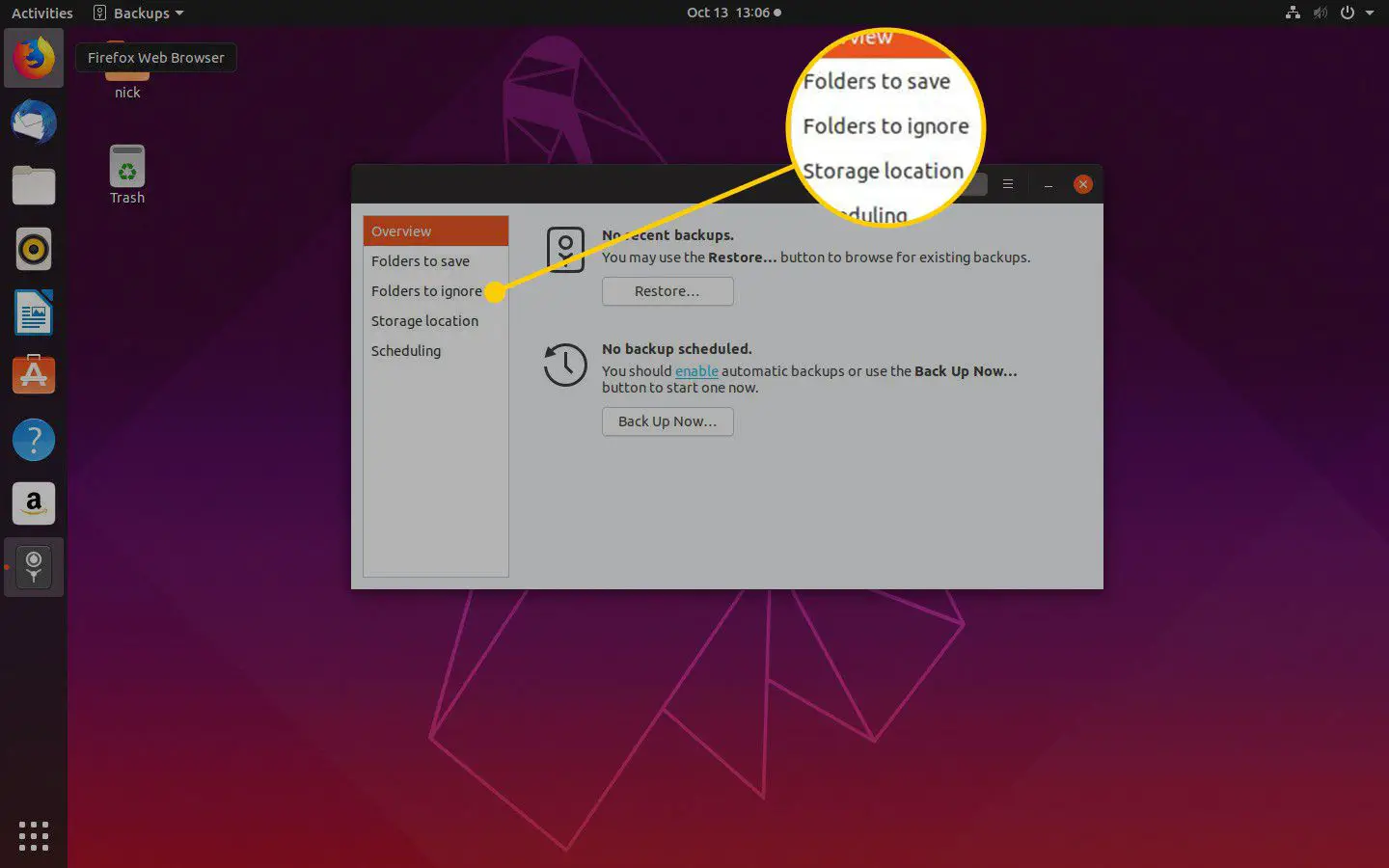 Pastas para ignorar guia no Ubuntu