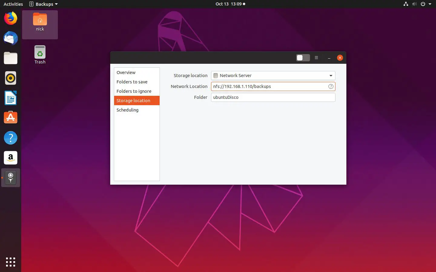 Servidor de backup em rede do Ubuntu