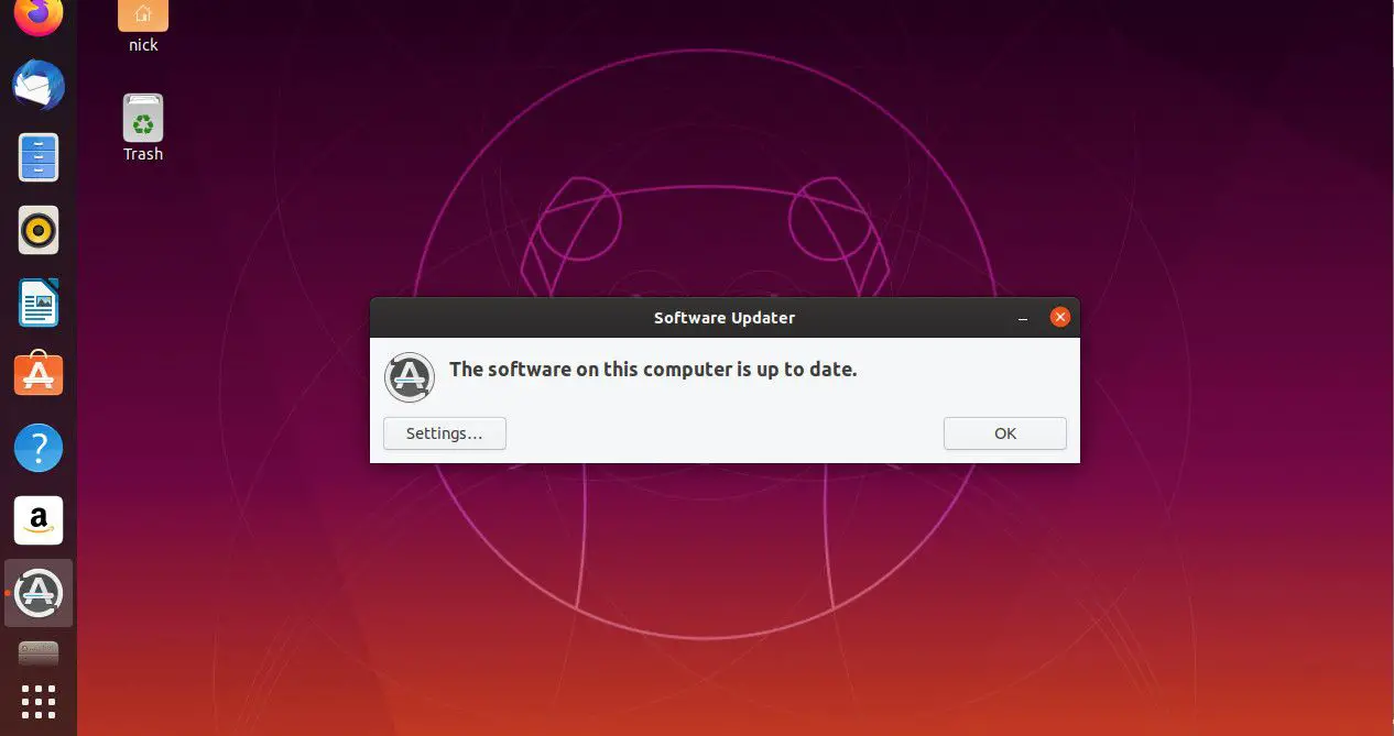 Atualizador de software Ubuntu