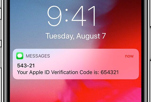 Código de verificação do ID Apple por mensagem de texto