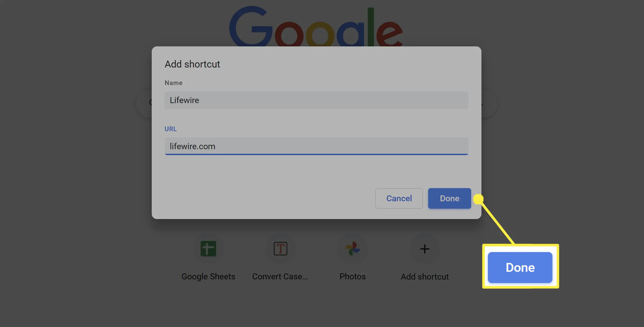 Adicione atalhos personalizados no Google Chrome.