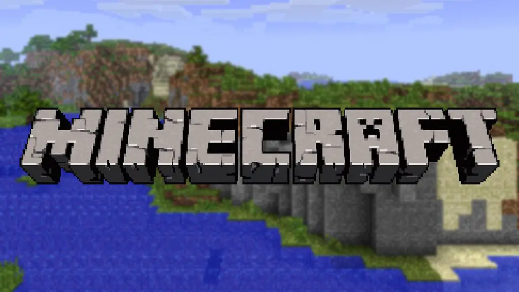 Logotipo do Minecraft na tela