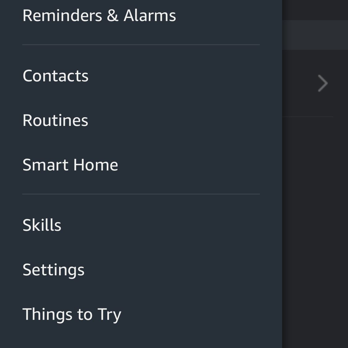 Uma captura de tela no aplicativo Alexa da tela principal mostrando Rotinas.