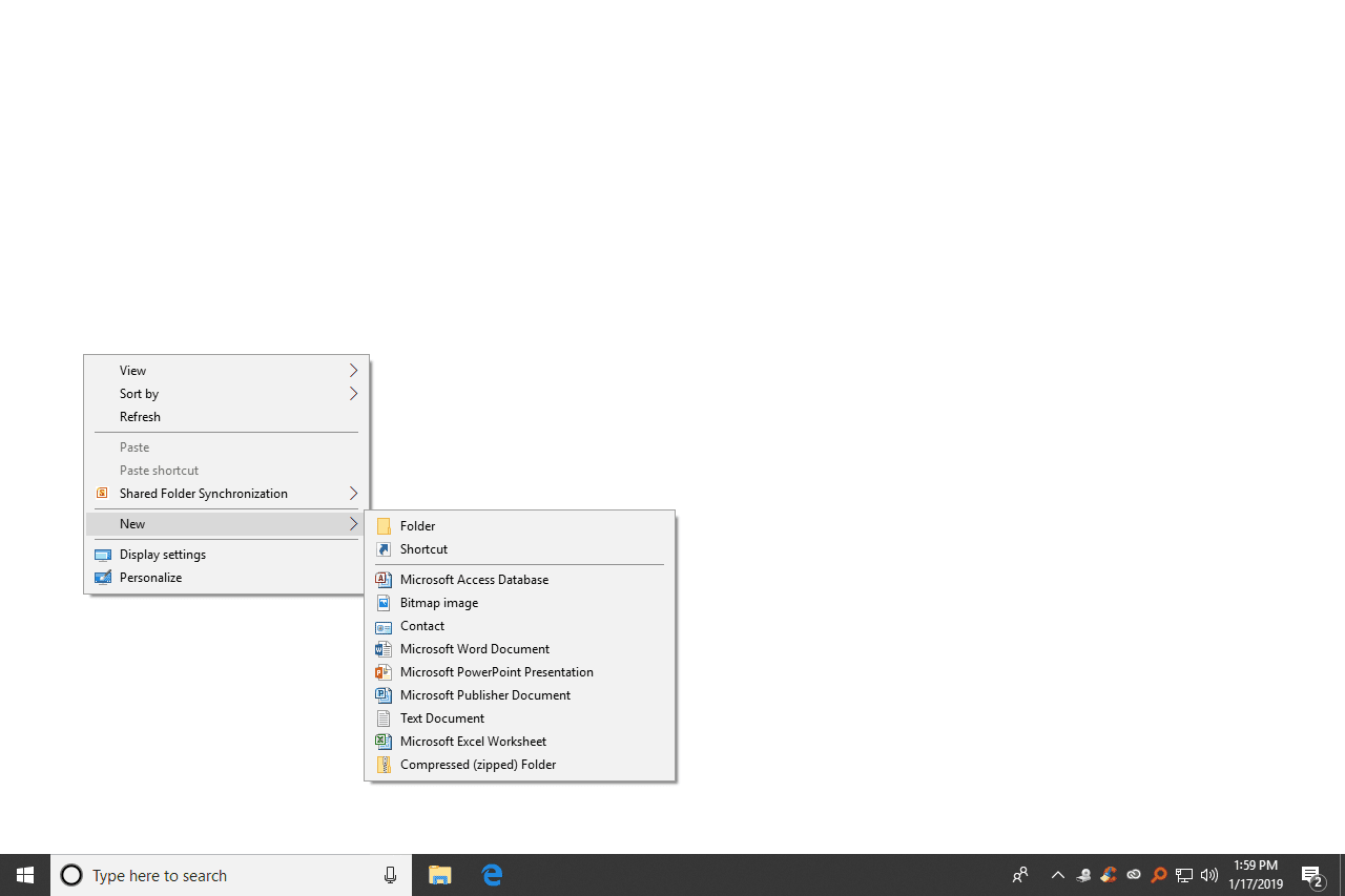 Novo atalho no Windows 10