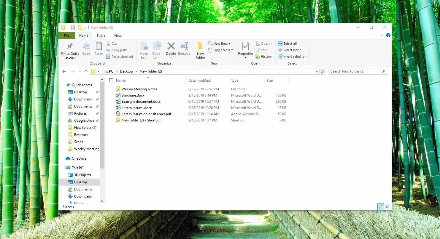 Captura de tela de arquivos no File Explorer