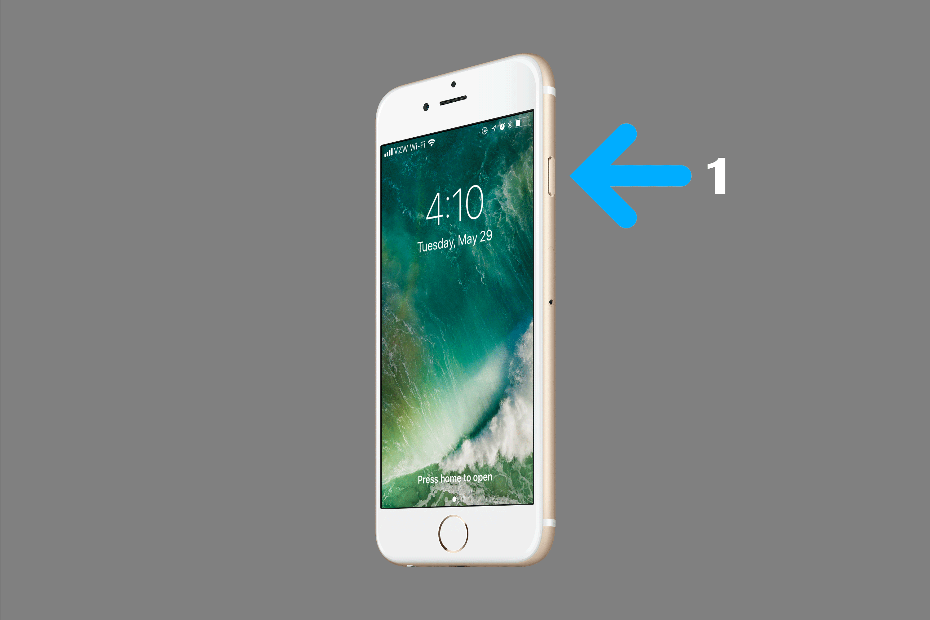 Capturas de tela mostrando como reiniciar um iPhone 6