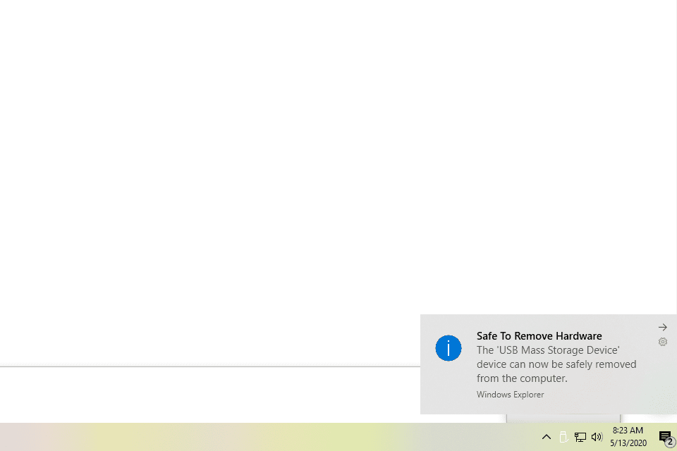 É seguro remover notificação de hardware no Windows 10