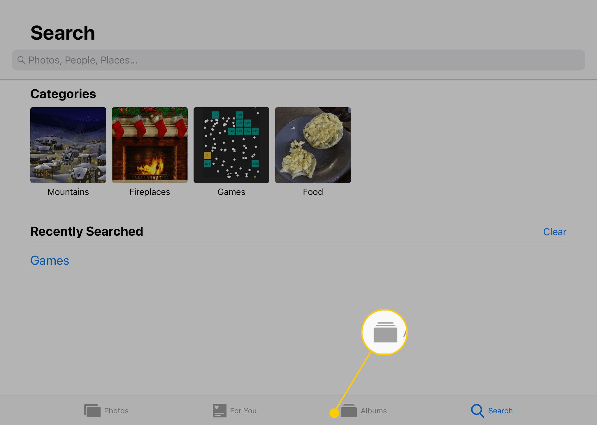 Guia Álbuns no aplicativo Fotos em um iPad