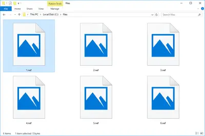 Arquivos NEF no Windows 10