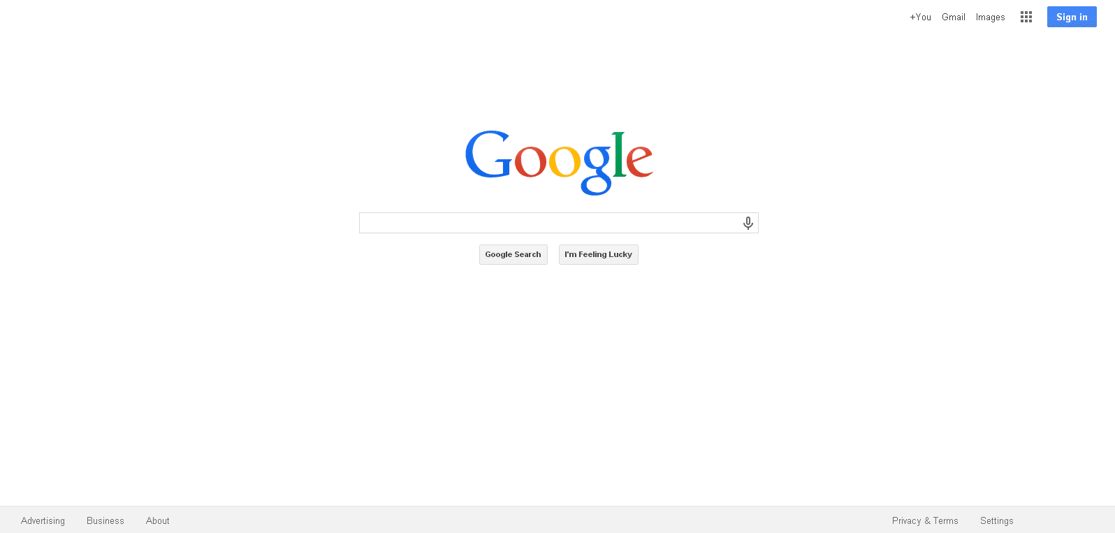 Página inicial do Google
