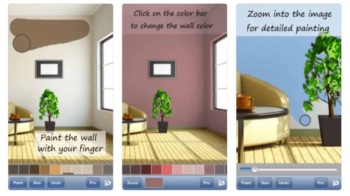 Uma captura de tela do aplicativo Color My Wall no iPhone.