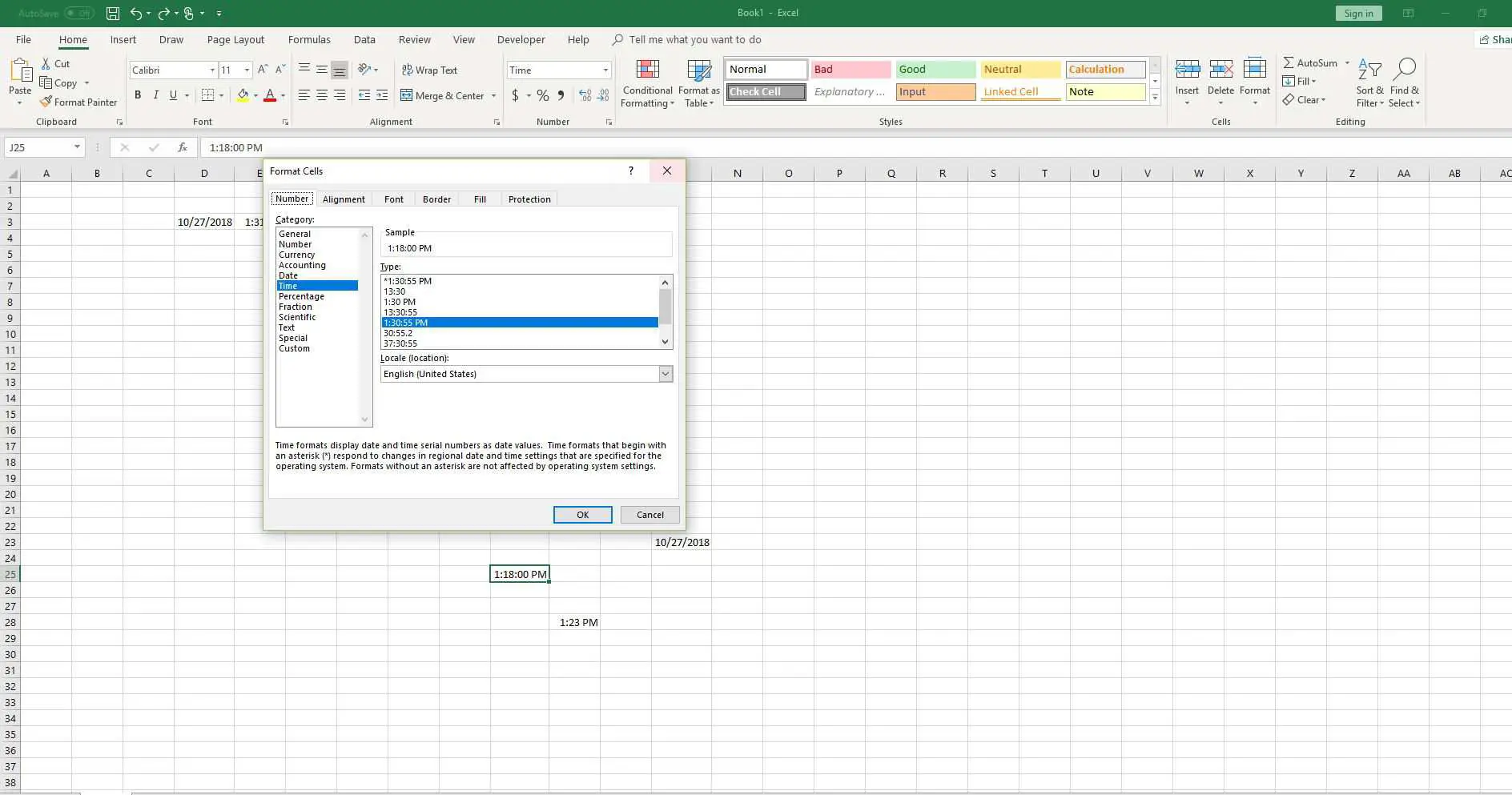 Formatos de data e hora personalizados no Excel