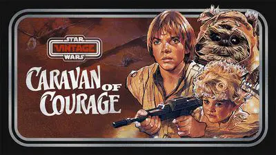 Caravan of Courage: An Ewok Adventure como parte da coleção vintage Star Wars da Disney Plus
