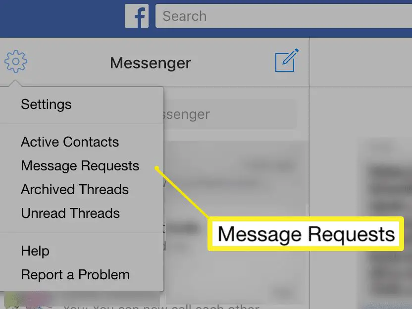Pedidos de mensagem do Facebook