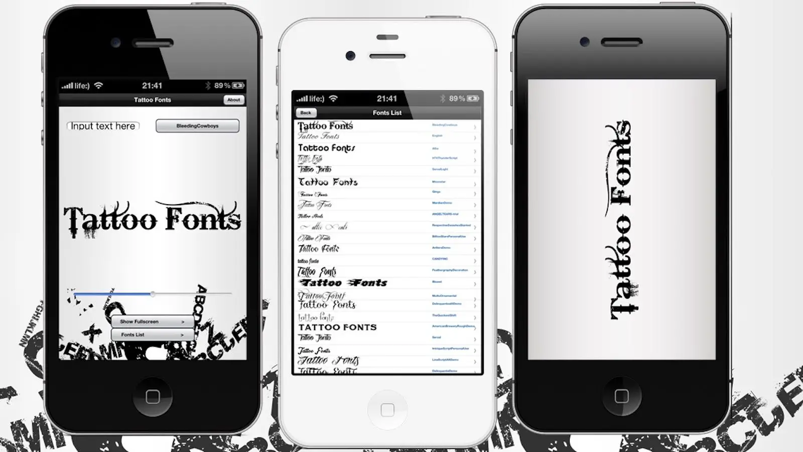 O aplicativo Tattoo Fonts para Android