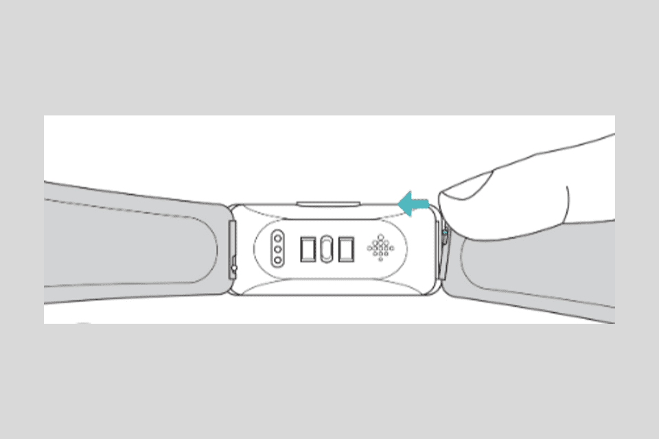 Conclua a fixação da pulseira Fitbit Inspire