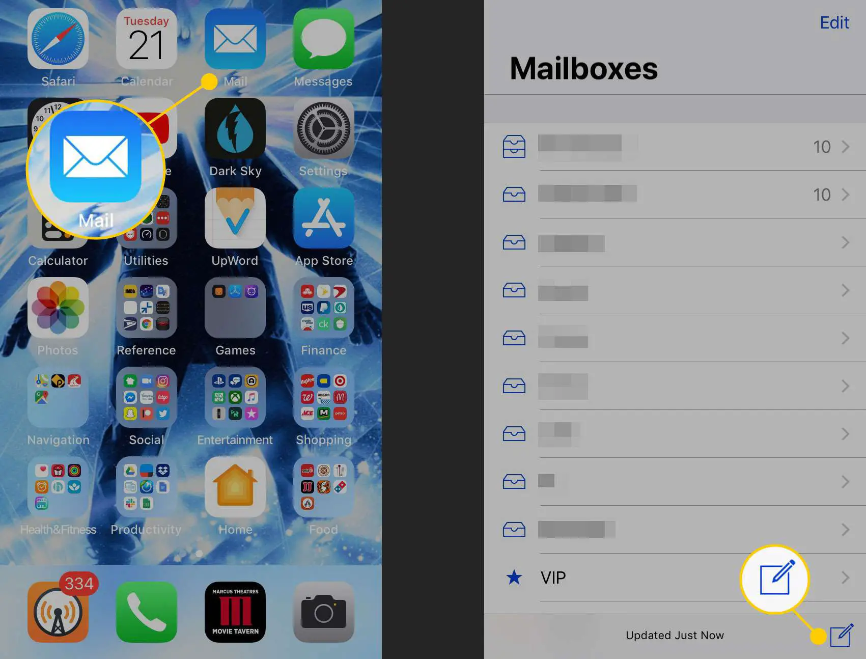 Criar uma nova mensagem no aplicativo Mail do iPhone