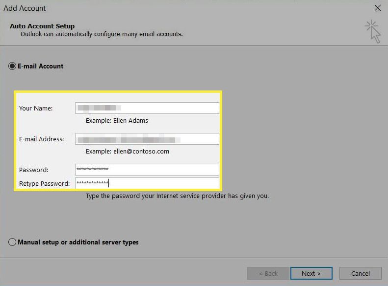 Adicionar conta de e-mail no Outlook