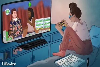 Jogador usando códigos de trapaça para Sims 4 no PS4