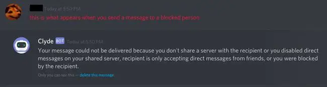 Mensagem de discórdia para usuário bloqueado