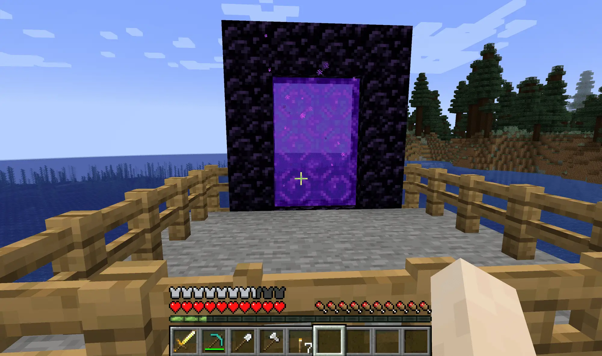 Um portal para o Nether no Minecraft.