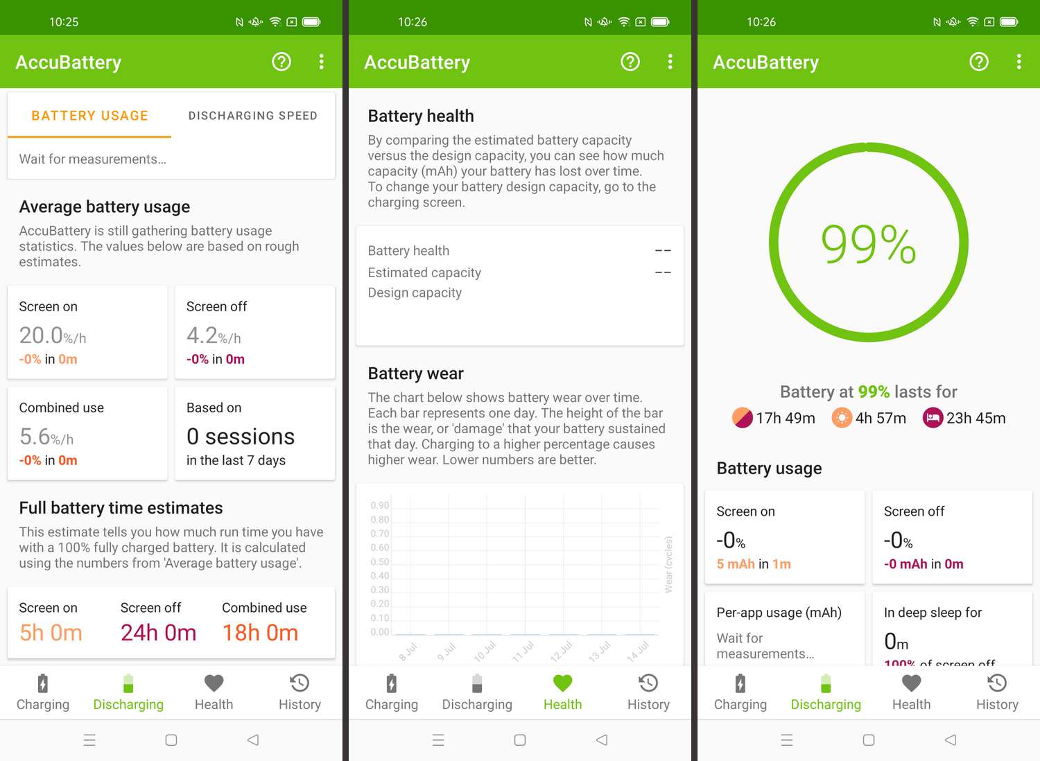 Etapas necessárias para visualizar a integridade da bateria no Android via AccuBattery