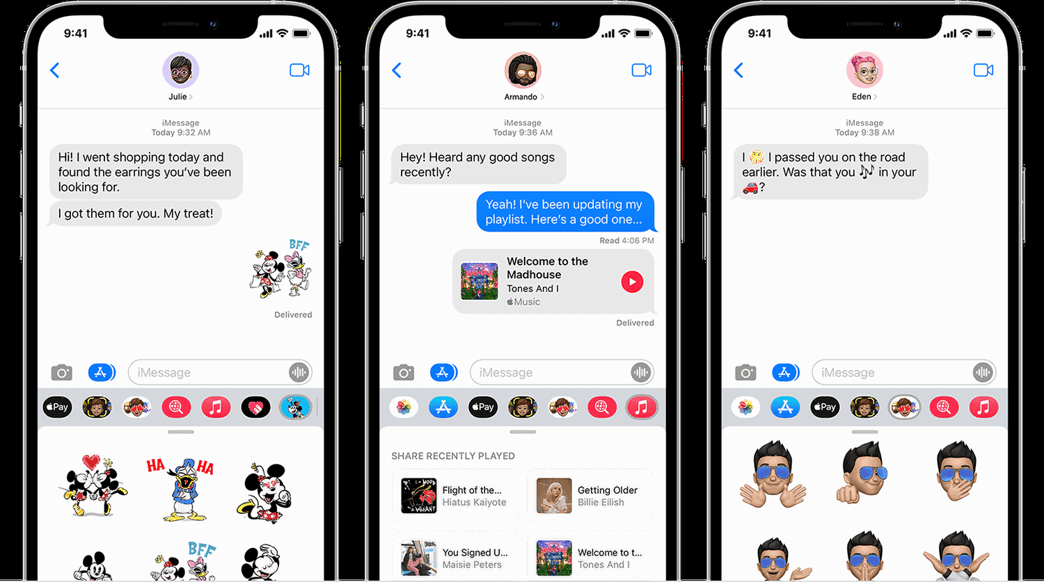 Convo de texto do iMessage com emoji no iOS 15