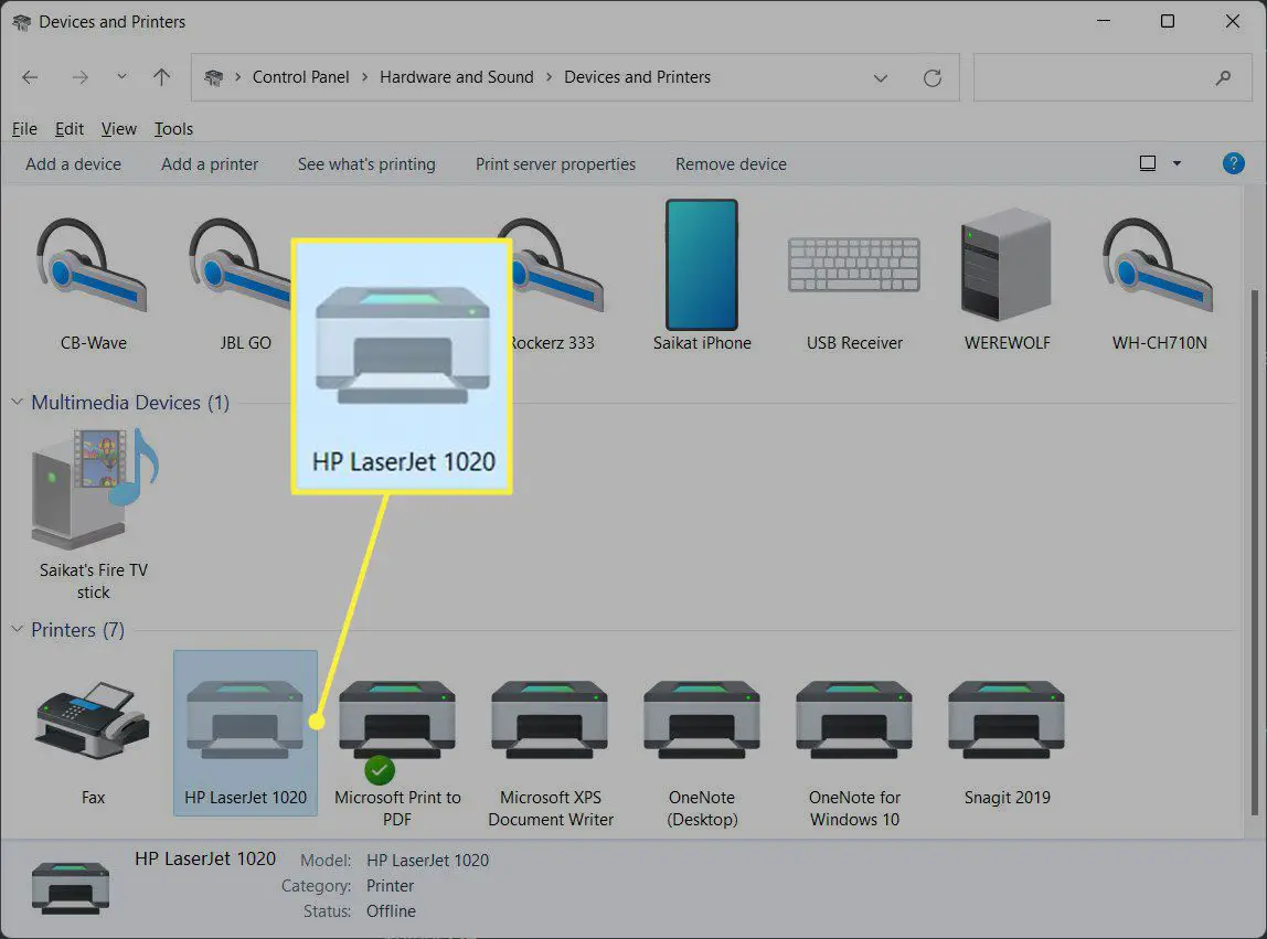 Impressoras HP Laserjet em Windows 11